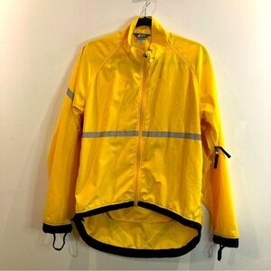 MEC Sz M Biking High Low Hem Venting Zipper Back Pocket Reflective Stripe Jacket